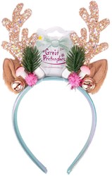 Great Pretenders haarband speelgoed Holiday Rudolph roze mint