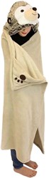 Noxxiez knuffeldeken fleece egel met capuchon 130x100cm warm