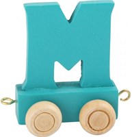 Small Foot houten lettertrein blauw - letter M - speelgoed treinset