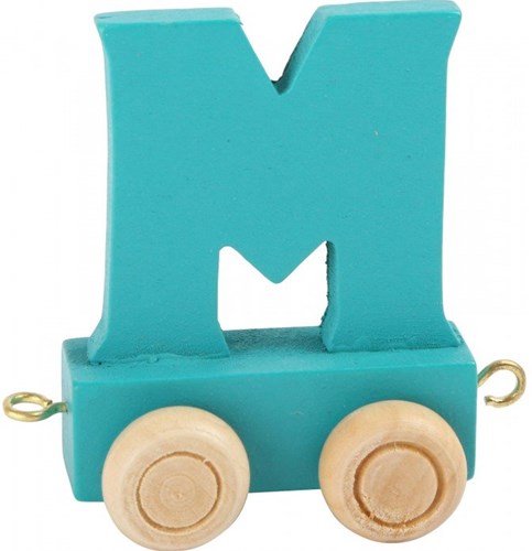 Small Foot houten lettertrein blauw - letter M - speelgoed treinset