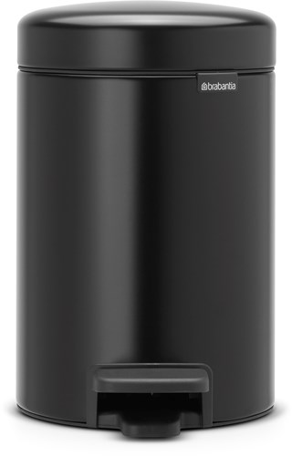 Brabantia pedaalemmer afvalbak 3 liter mat zwart - badkamer prullenbak
