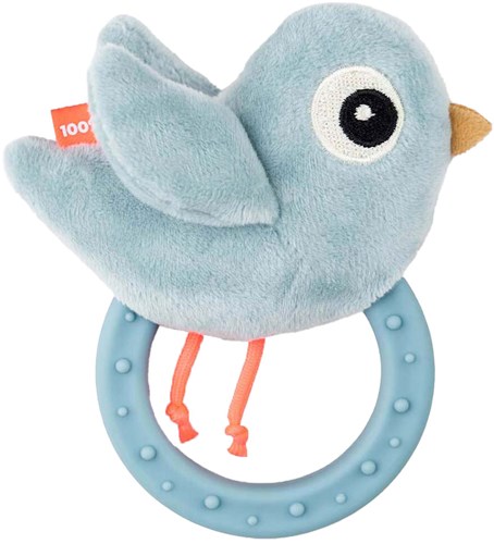Done by Deer hochet anneau de dentition bleu Birdee jouet sensoriel-2