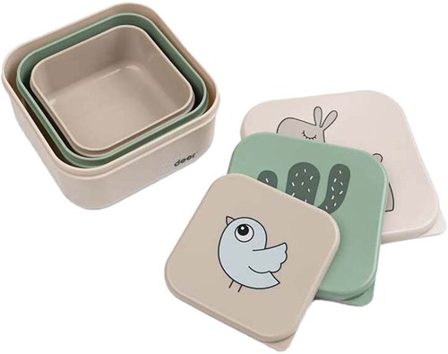 Done by Deer set de boîtes à goûter beige mix 3 pcs - boîtes à snacks enfants-2