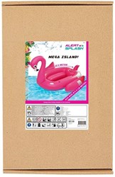 Alert opblaasbaar flamingo eiland zwembad 240x180 cm met handvaten