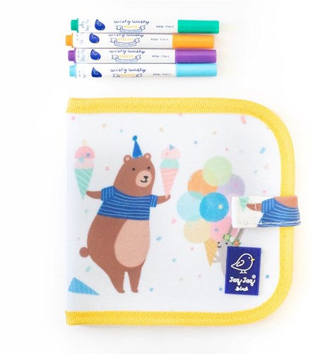 Jaq Jaq Bird kleurboek Mini Doodle It En Go - Beer - uitwisbaar-2