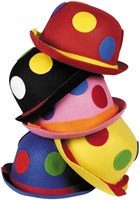 Boland - Chapeau melon clown à pois - chapeau déguisement coloré - adulte-2