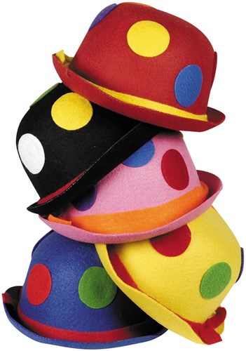 Boland - Chapeau melon clown à pois - chapeau déguisement coloré - adulte-2