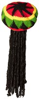 Boland chapeau Rasta - bonnet déguisement avec cheveux pour hommes adultes
