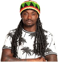 Boland chapeau Rasta - bonnet déguisement avec cheveux pour hommes adultes-2