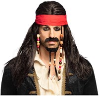 Boland perruque pirate Tobias avec bandana moustache barbe - accessoire carnaval-2