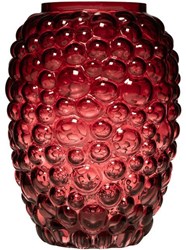 Vase boule rouge vase décoratif Bibble Ø15xh20cm verre moderne