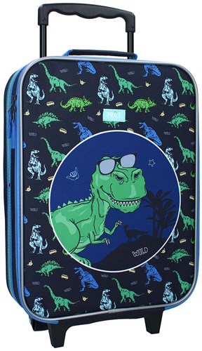Vadobag trolley koffer blauw dino - kinderkoffer met wielen