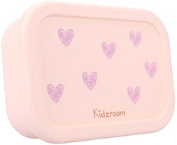 Kidzroom boîte à lunch silicone cœurs rose - boîte déjeuner enfant compartiments