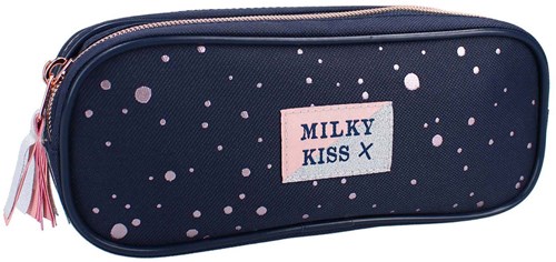 Milky Kiss etui blauw Divine Days met roze details - schoolbenodigdheden-2