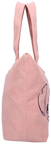 Vadobag shopper Stitch roze ribstof tas met schouderbanden-3