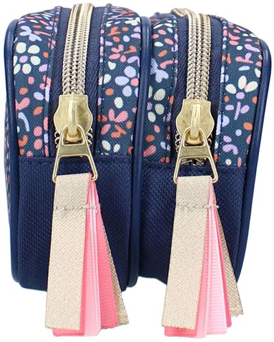 Milky Kiss etui bloemenprint met twee vakken voor school-3