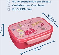 Boîte à lunch Peppa Pig avec récipient - boîte à goûter colorée pour enfants-3