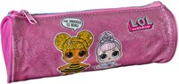 L.O.L. Surprise etui roze glitter - rond polyester etui voor kinderen