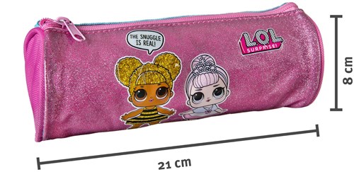 L.O.L. Surprise etui roze glitter - rond polyester etui voor kinderen-2