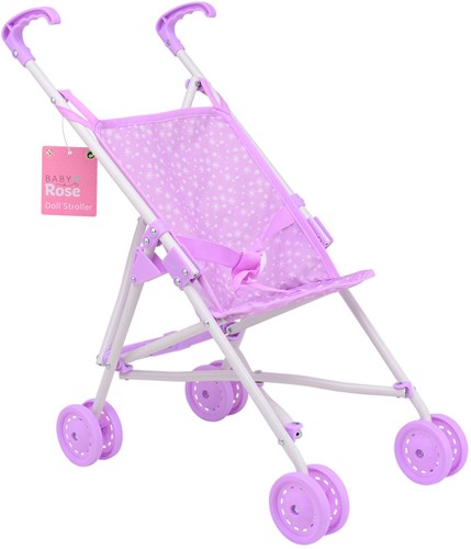 Johntoy poussette pour poupée Baby Rose - jouet buggy multicolore