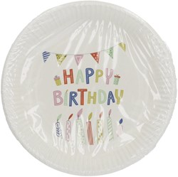 Folat papieren verjaardagsbordjes Eco Party FSC papier 8 stuks