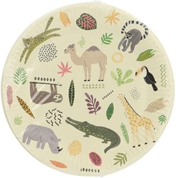 Folat assiettes en papier Zoo Party 23 cm 8 pièces thème animaux fête