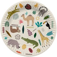 Folat papieren borden Zoo Party 23 cm 8 stuks dierenthema feest-2
