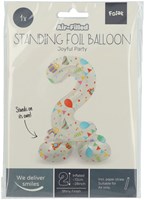 Folat folieballon cijfer 2 Joyful Party staand 72cm verjaardag