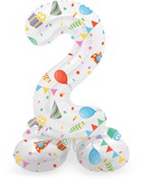 Folat folieballon cijfer 2 Joyful Party staand 72cm verjaardag-2