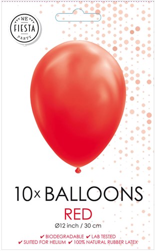 Globos ballonnen rood 30cm latex feestdecoratie 10 stuks