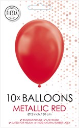 Globos ballonnen metallic rood 30cm - 10 stuks feestdecoratie