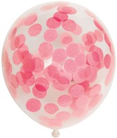 Globos ballons confettis rose bébé 30cm - lot de 6 ballons fête-2