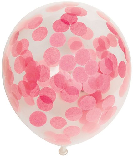 Globos ballons confettis rose bébé 30cm - lot de 6 ballons fête-2
