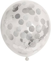 Globos ballons confettis métalliques argent 30cm décoration fête 6 pièces-2