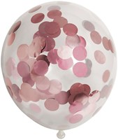 Globos ballons confettis métalliques or rose 30 cm décoration fête-2