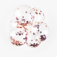 Globos ballons confettis métalliques or rose 30 cm décoration fête-3
