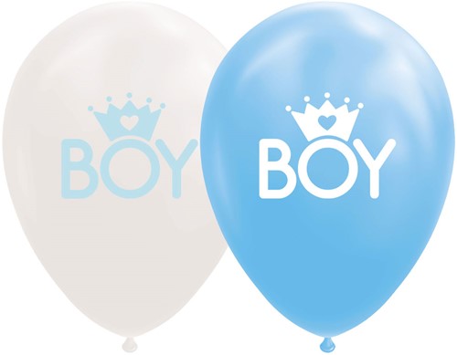 Globos ballons garçon bébé bleu-blanc 30cm 8 pièces décoration fête-2