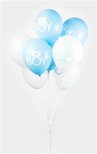 Globos ballons garçon bébé bleu-blanc 30cm 8 pièces décoration fête-3