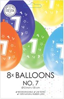 Globos ballons anniversaire 7 ans - impression double face - lot de 8 pièces