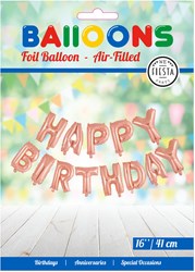 Globos ballon en aluminium happy birthday décoration anniversaire or rose 41cm
