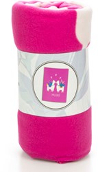 Fleecedeken lama roze 130x160 cm dierenprint fleece deken