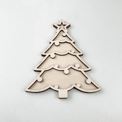 FiQ forme à remplir sapin en bois jouet sensoriel 10x13 cm