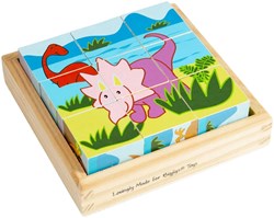 BigJigs puzzle cube dinosaure en bois - jouet éducatif