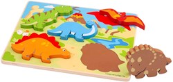BigJigs houten puzzel Dinosaurussen - educatief speelgoed 5 stukjes