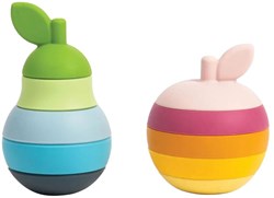 BigJigs jouet empilable en silicone pomme et poire - jouet de dentition Montessori bébé