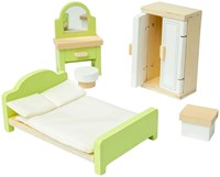 Bigjigs ensemble de meubles de chambre en bois pour maison de poupée enfants