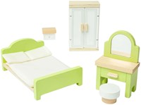 Bigjigs ensemble de meubles de chambre en bois pour maison de poupée enfants-2