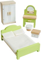 Bigjigs ensemble de meubles de chambre en bois pour maison de poupée enfants-3