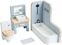 Bigjigs meubles de salle de bain en bois pour maison de poupée FSC certifié 4 pièces