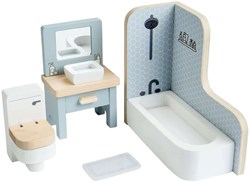Bigjigs meubles de salle de bain en bois pour maison de poupée FSC certifié 4 pièces
